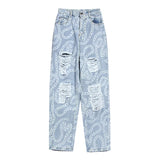 Chain Link Print Jeans