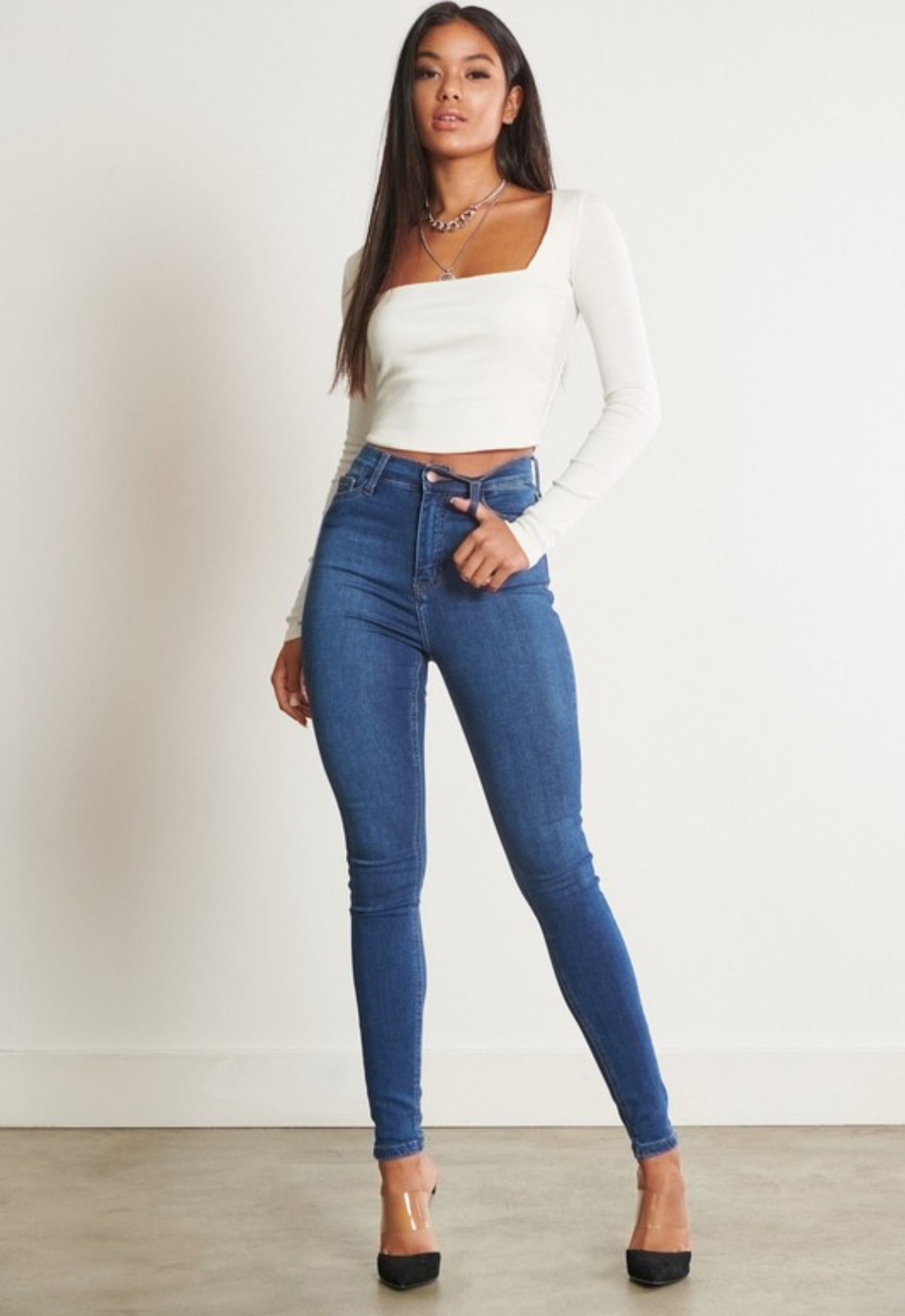 Dark Stone High Waisted Jeans