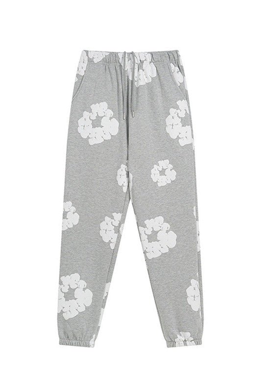 Grey Flower Jogger Pant