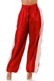 Red Combo Wide Leg and Elastic Cuff Joggers