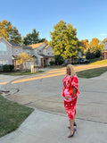 Red/Pink Multi Skirt Set