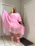 Pink Tulle T-Shirt Dress