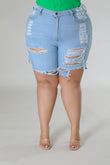 Distressed Denim Shorts