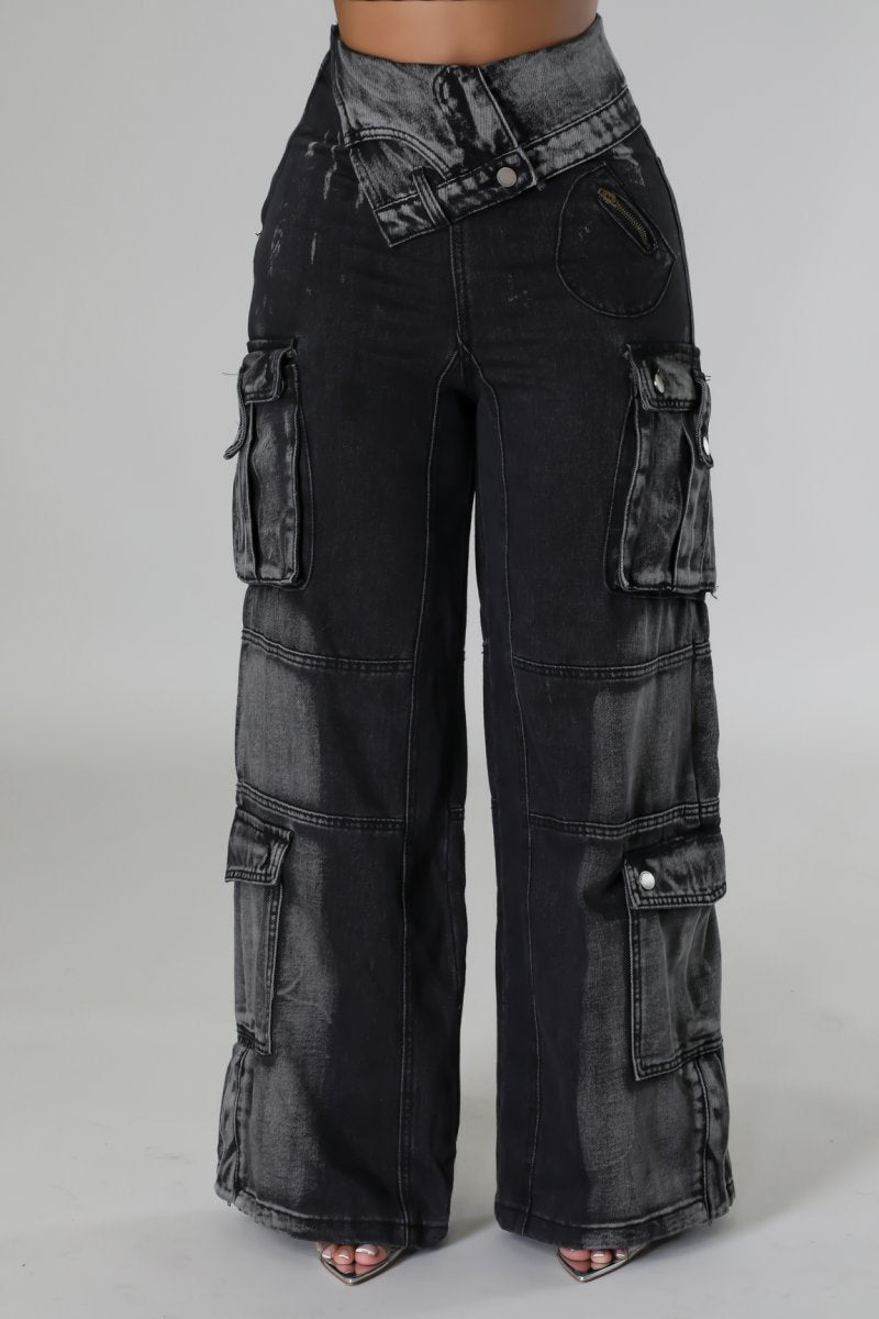 Black Cargo Jeans