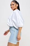 White Puff Sleeve Top