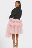 Black Pink Tulle Blazer