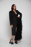 Black Tulle Long Blazer Dress