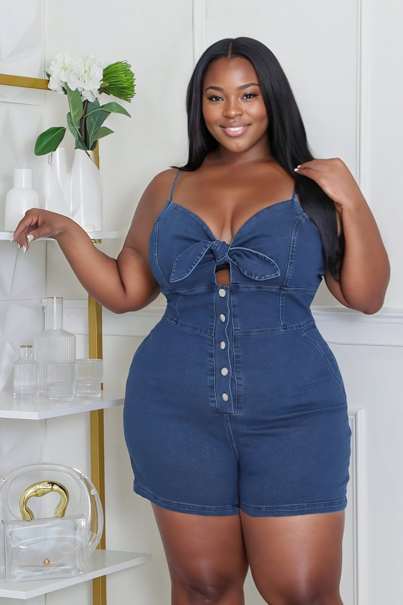 Plus Denim Romper