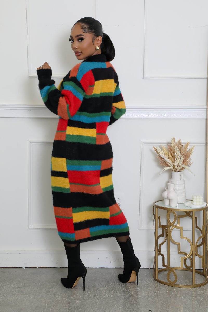 Multi Color Sweater Dress