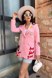 Pink Patch Work Blazer