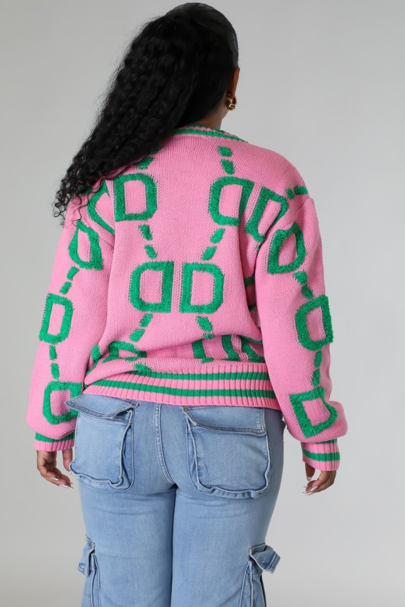 Pink Green Sweater