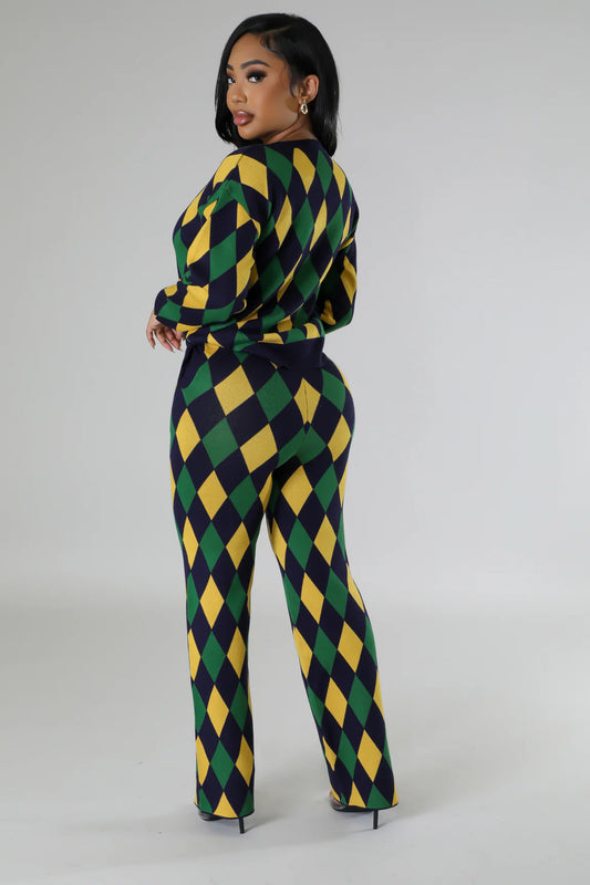 Green Diamond Pant Set