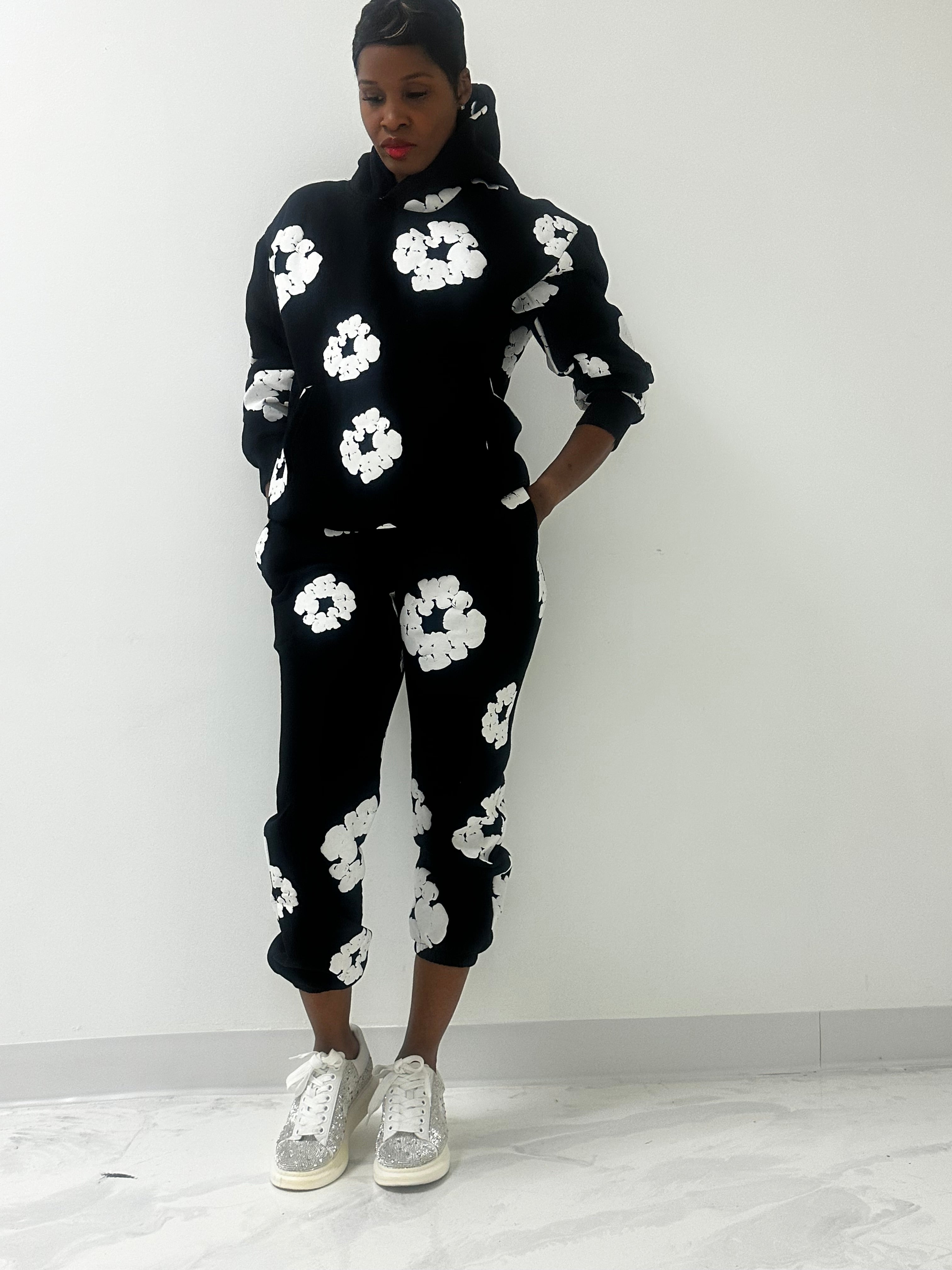 Black Flower Jogger Pant