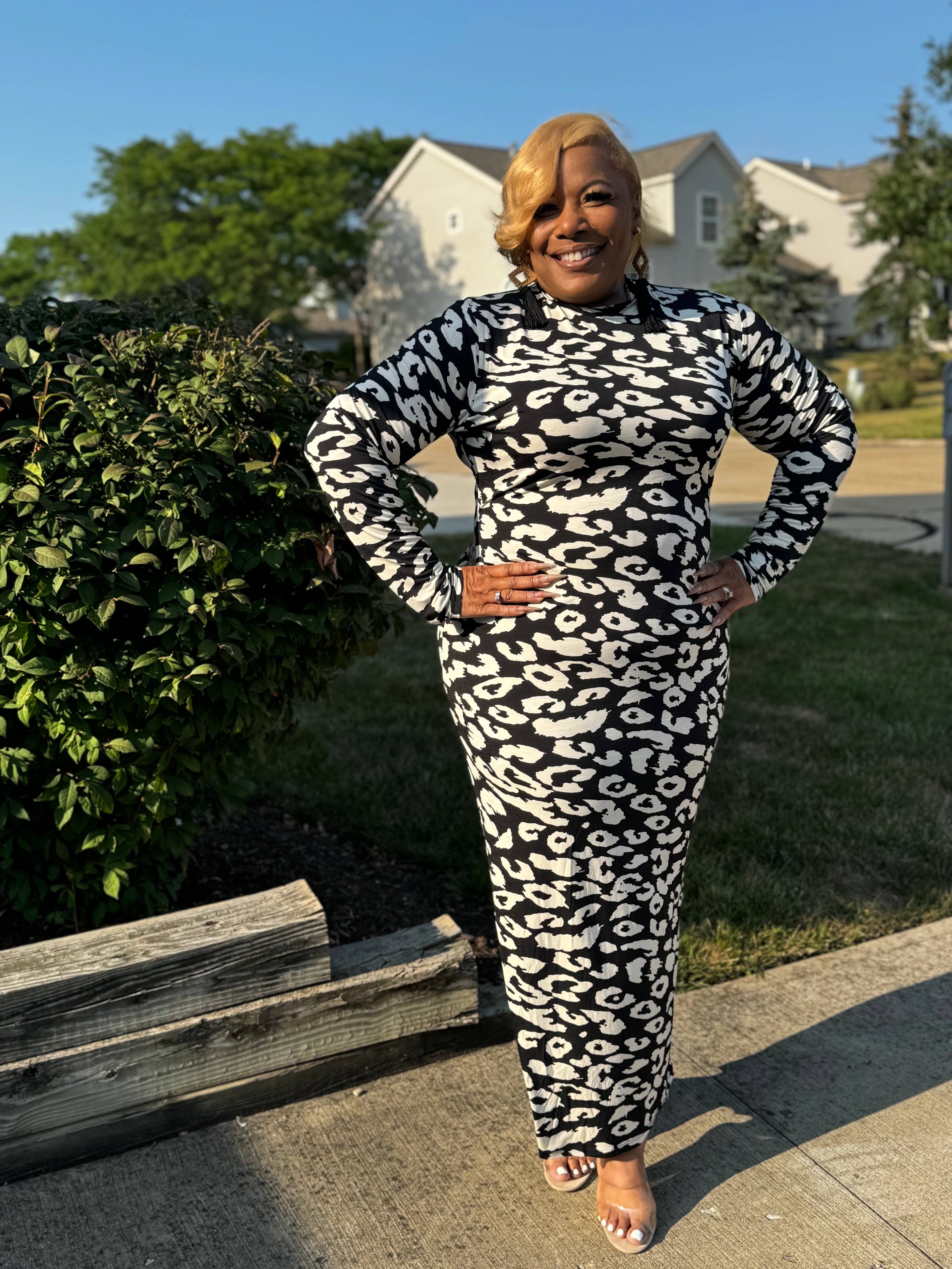 Black and White Print Dress