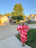 Red/Pink Multi Skirt Set