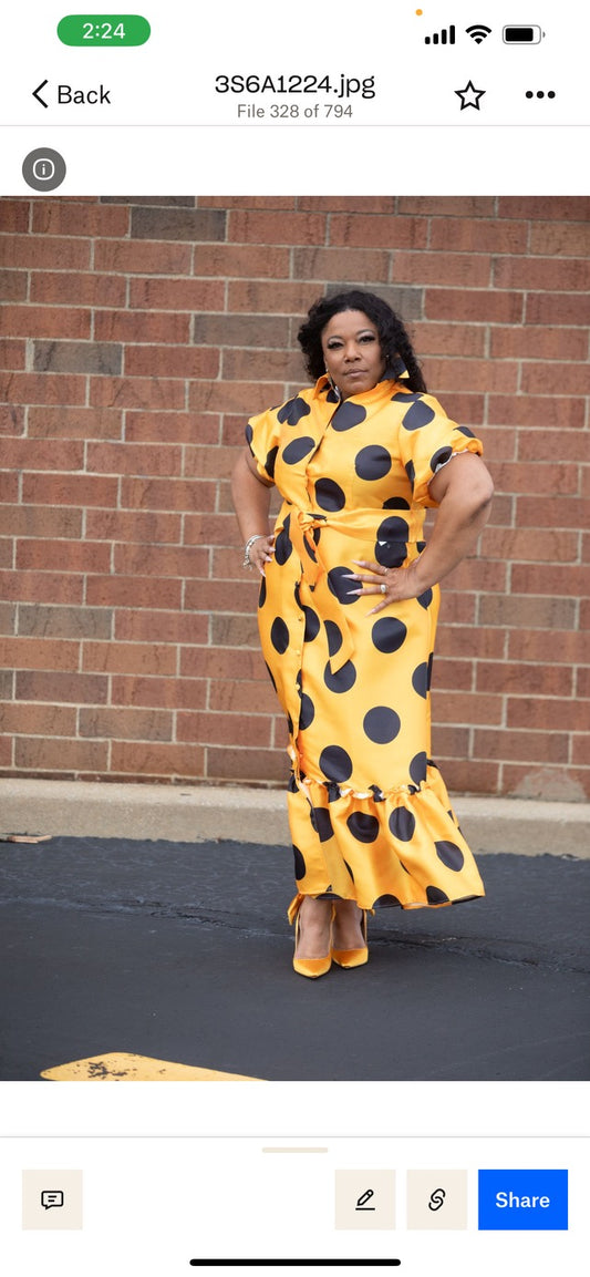 Gold and Black Polka Dot Dress