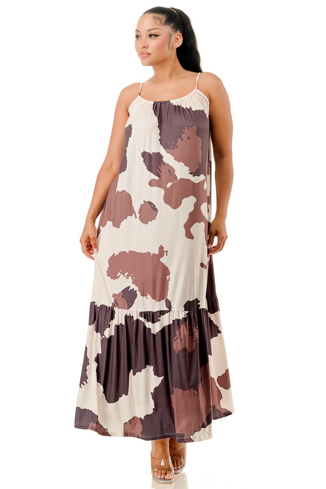 Cow Print Maxi Dress