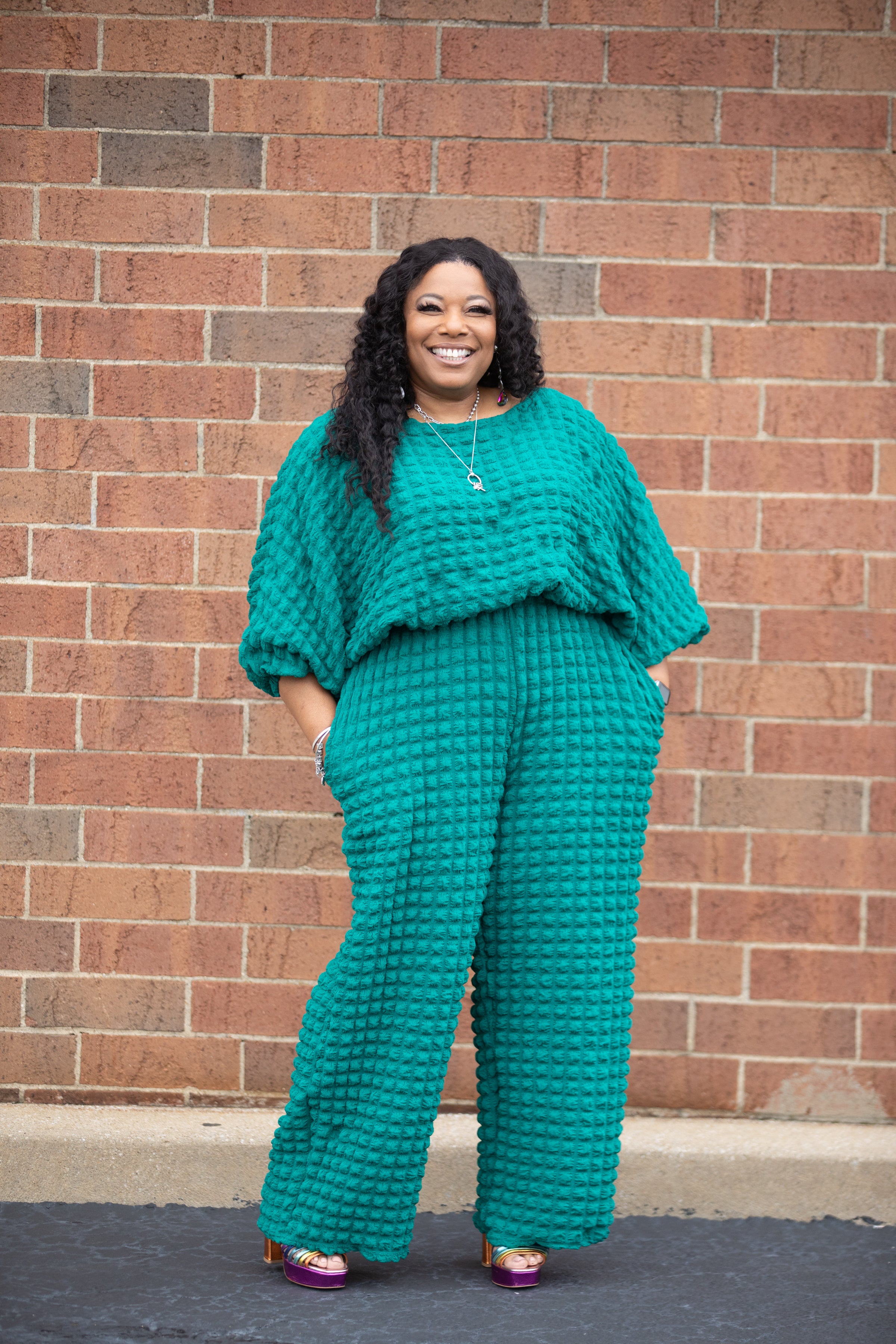 Green Bubble Two Piece Set