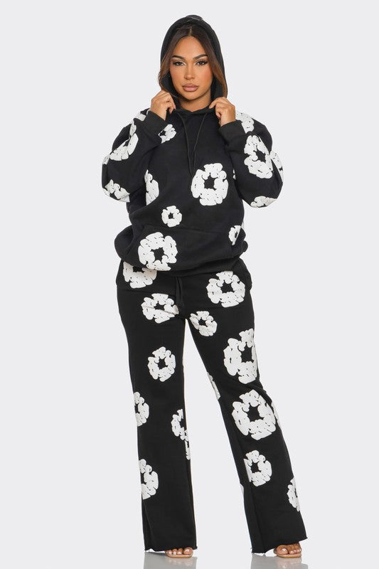 Black Flower Jogger Pant Two