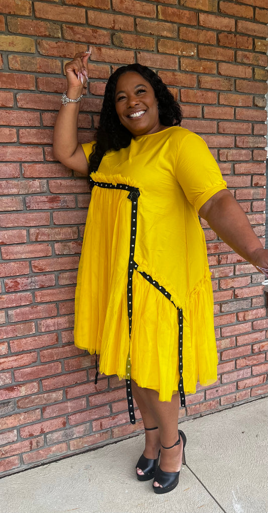 Mustard Tulle Dress