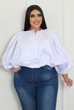 White Puff Sleeve Top