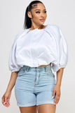 White Puff Sleeve Top