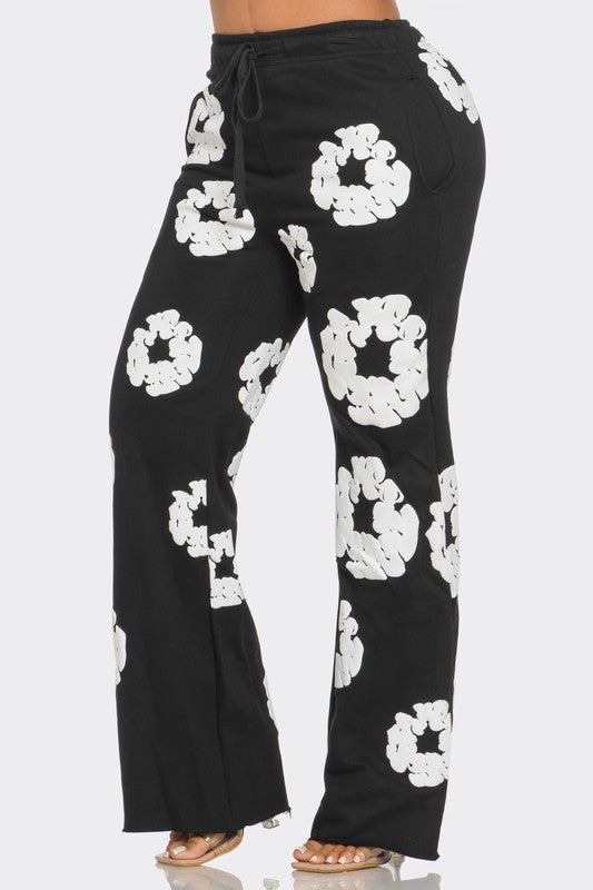 Black Flower Jogger Pant Two