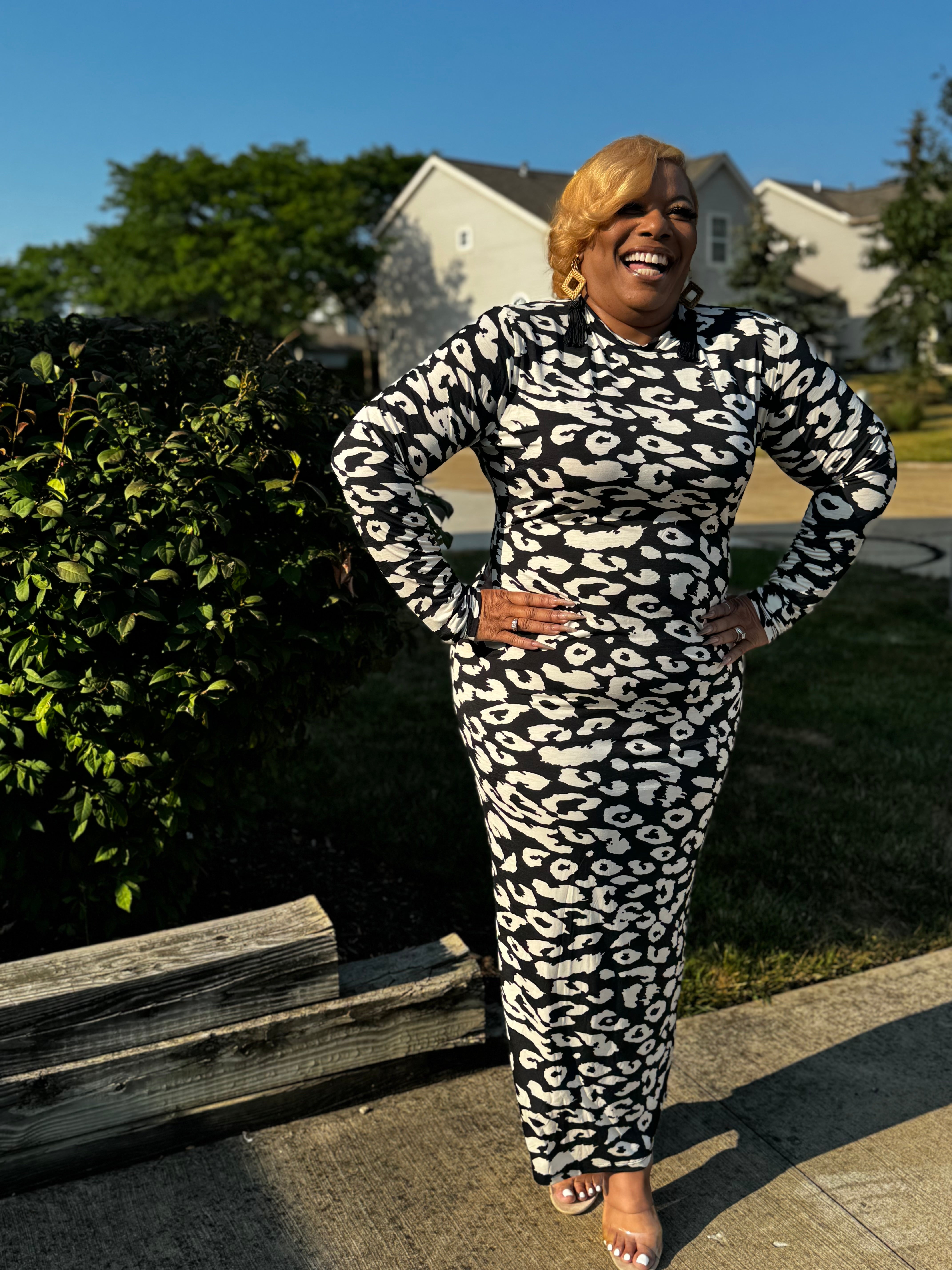 Black and White Print Dress