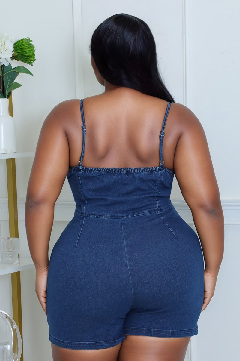 Plus Denim Romper