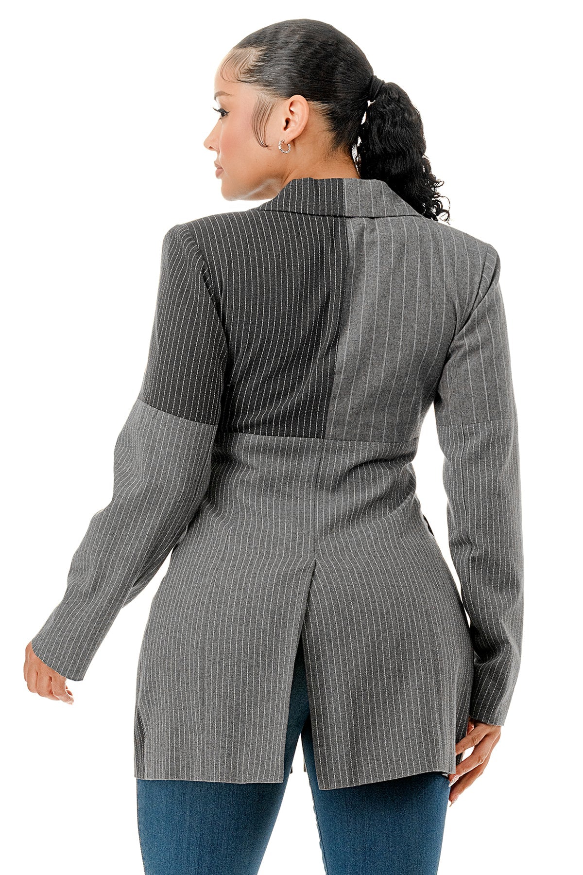Pinstripe Patchwork Grey Suit
