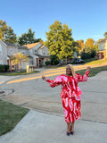 Red/Pink Multi Skirt Set