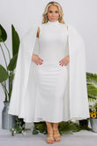 Winter White Cape Dress