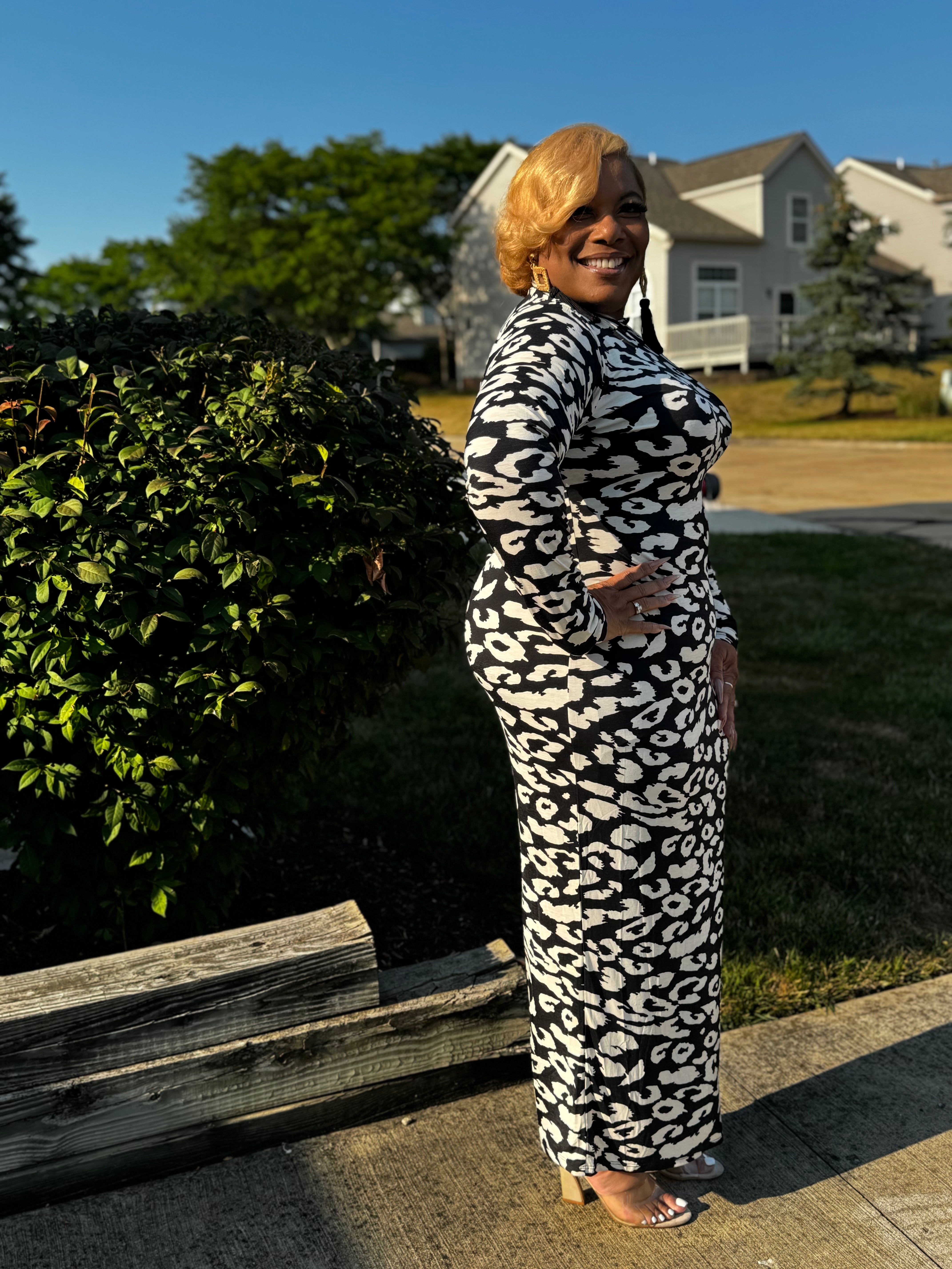 Black and White Print Dress