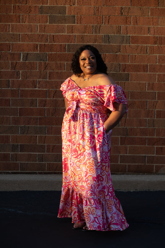 Pink Paisley Dress