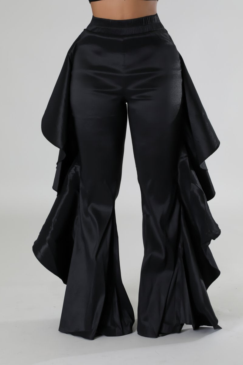 Black Ruffle Pants