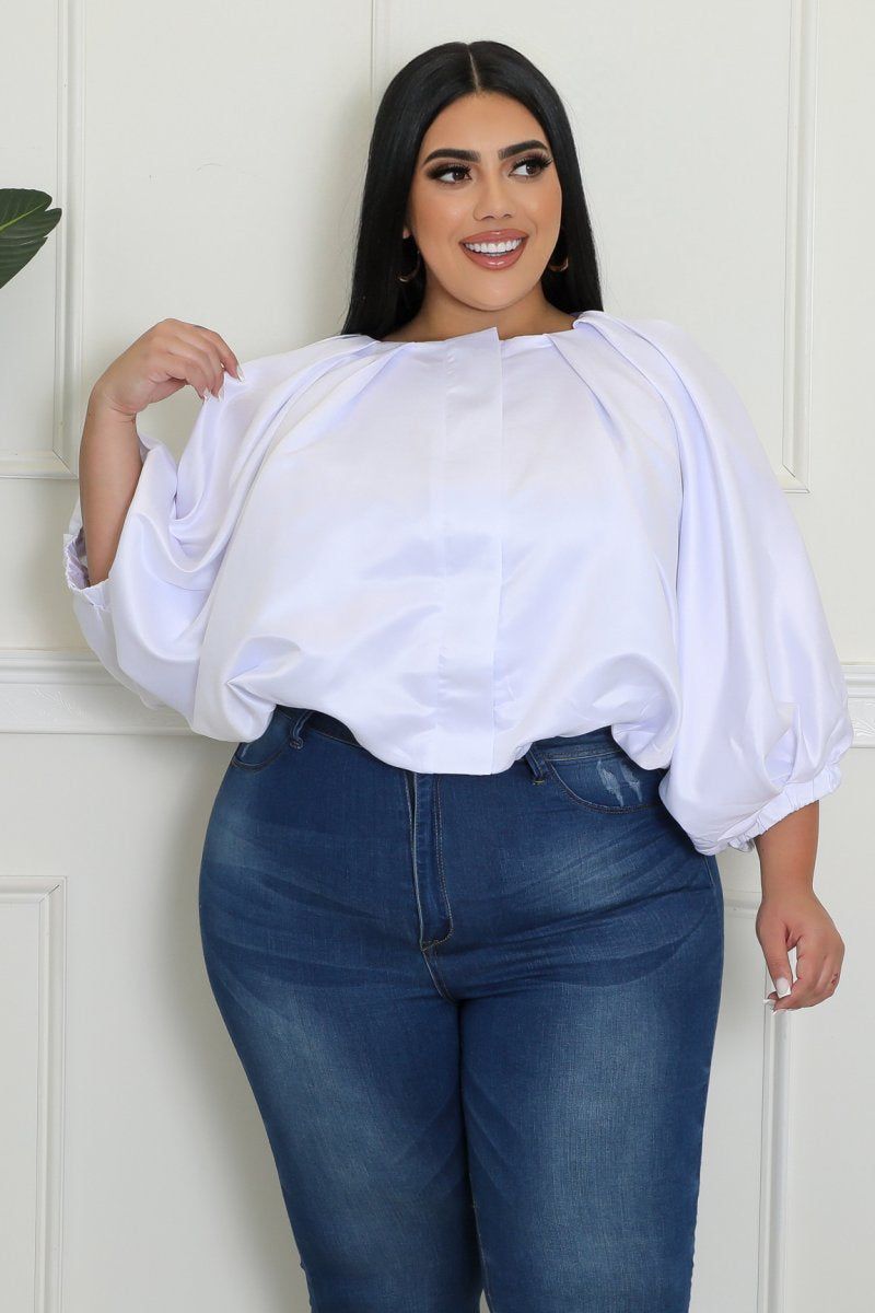 White Puff Sleeve Top