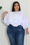 White Puff Sleeve Top