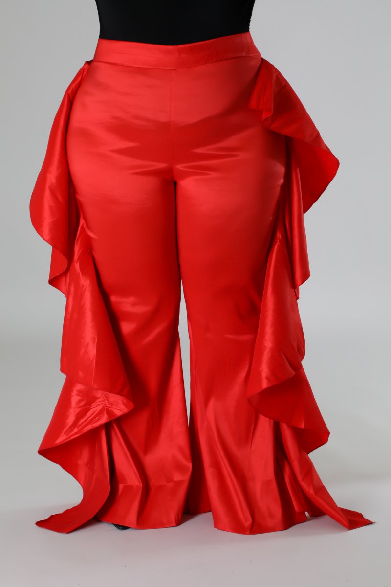 Red Ruffle Pants