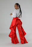 Red Ruffle Pants